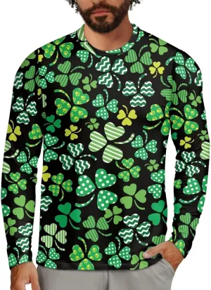 Men's Long Sleeve T-Shirt Athletic Workout Crewneck Shirt Breathable Lightweight Plus Size Top