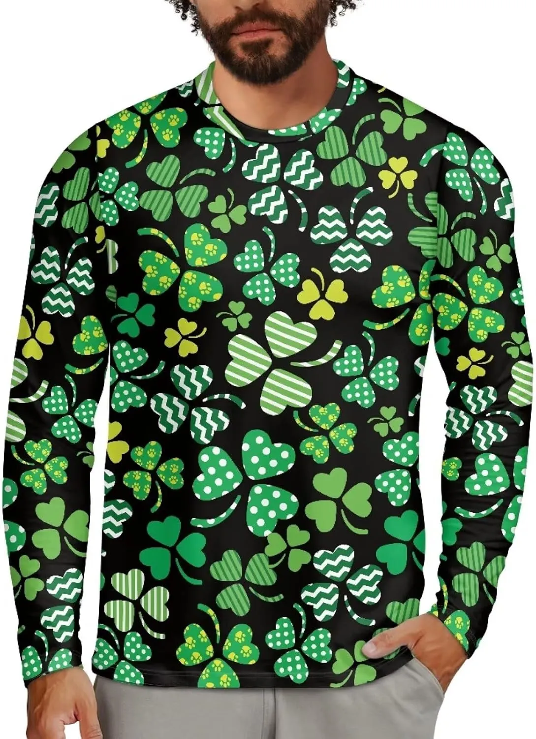 Men's Long Sleeve T-Shirt Athletic Workout Crewneck Shirt Breathable Lightweight Plus Size Top