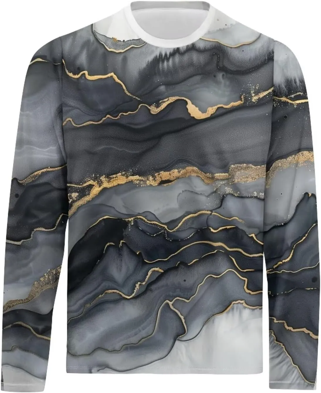 Men's Long Sleeve T-Shirt Athletic Workout Crewneck Shirt Breathable Lightweight Plus Size Top