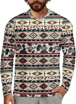 Men's Long Sleeve T-Shirt Athletic Workout Crewneck Shirt Breathable Lightweight Plus Size Top