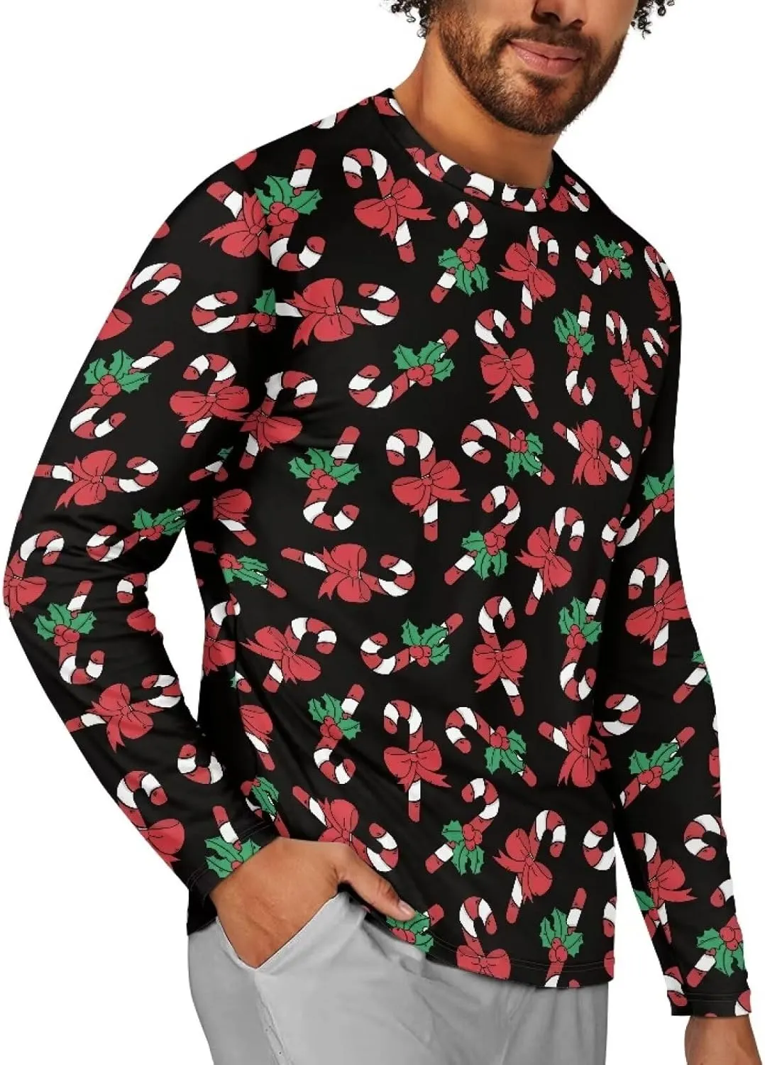 Men's Long Sleeve T-Shirt Athletic Workout Crewneck Shirt Breathable Lightweight Plus Size Top