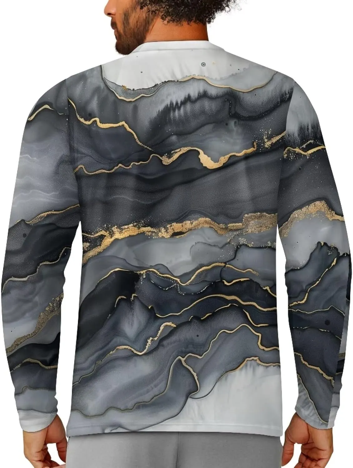 Men's Long Sleeve T-Shirt Athletic Workout Crewneck Shirt Breathable Lightweight Plus Size Top