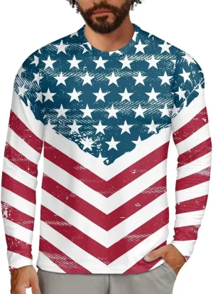 Men's Long Sleeve T-Shirt Athletic Workout Crewneck Shirt Breathable Lightweight Plus Size Top