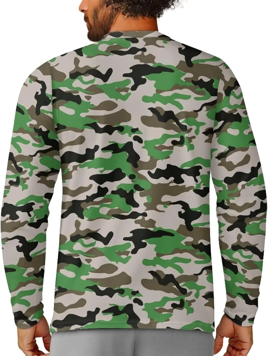Men's Long Sleeve T-Shirt Athletic Workout Crewneck Shirt Breathable Lightweight Plus Size Top