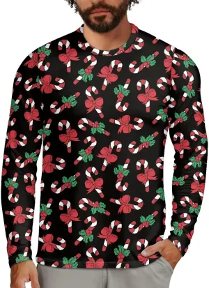 Men's Long Sleeve T-Shirt Athletic Workout Crewneck Shirt Breathable Lightweight Plus Size Top