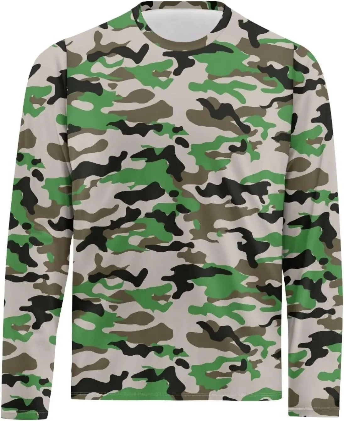 Men's Long Sleeve T-Shirt Athletic Workout Crewneck Shirt Breathable Lightweight Plus Size Top