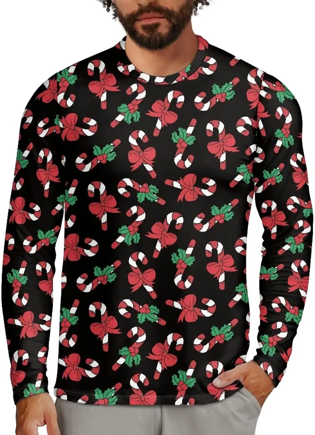 Men's Long Sleeve T-Shirt Athletic Workout Crewneck Shirt Breathable Lightweight Plus Size Top