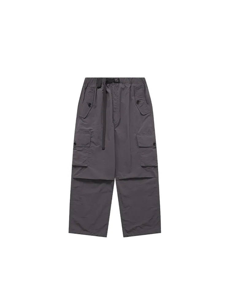 Men'S Loose Button Pocket Paratrooper Pants
