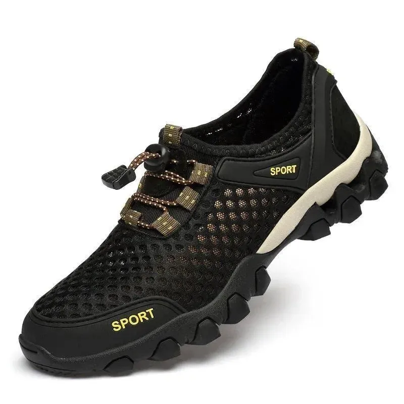 Men's Mesh Sports Shoes Fashion Mountaineering Breathable Lightweight Anti Slip Shoes Outdoor Travel Running Casual Shoes