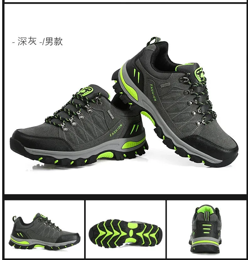 Men's Mountaineering Sports Shoes Men Non Slip Casual Shoes Outdoor Wear-resistant Shock-absorbing Comfort Lace Up Male Sneakers
