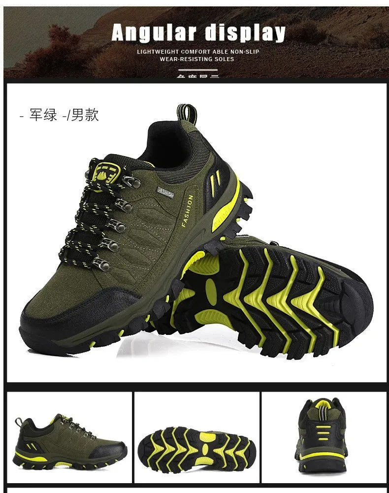 Men's Mountaineering Sports Shoes Men Non Slip Casual Shoes Outdoor Wear-resistant Shock-absorbing Comfort Lace Up Male Sneakers
