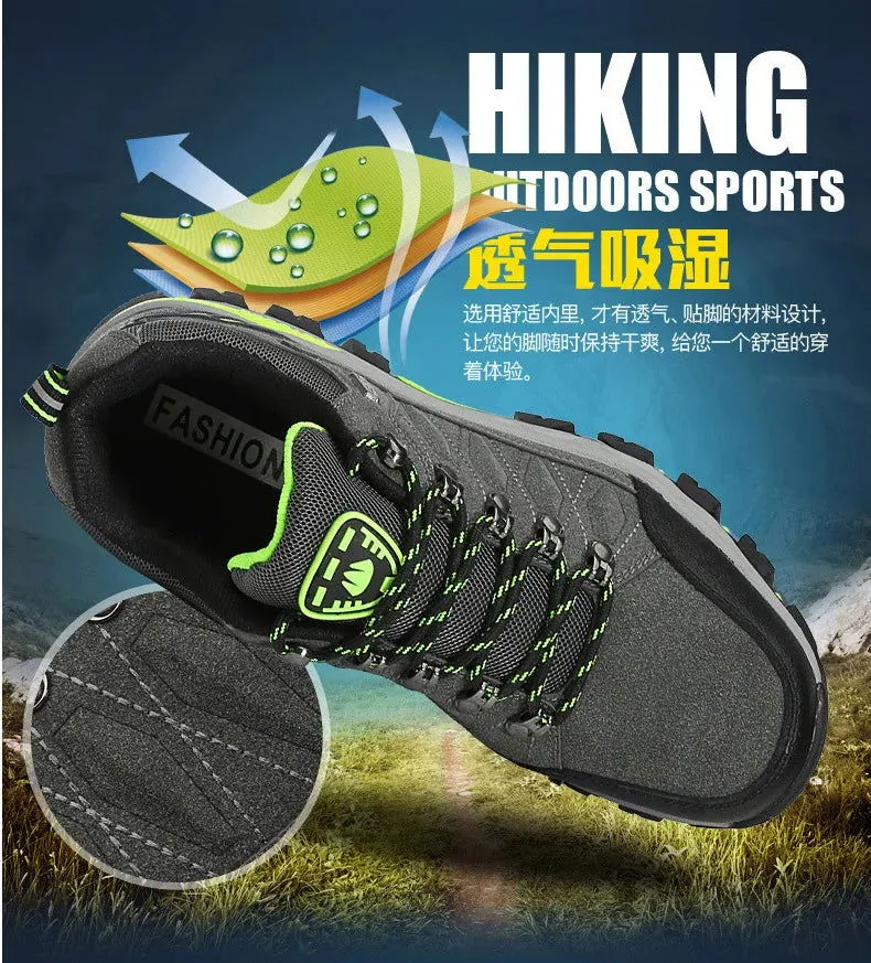 Men's Mountaineering Sports Shoes Men Non Slip Casual Shoes Outdoor Wear-resistant Shock-absorbing Comfort Lace Up Male Sneakers