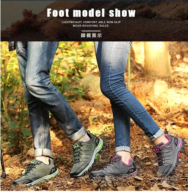 Men's Mountaineering Sports Shoes Men Non Slip Casual Shoes Outdoor Wear-resistant Shock-absorbing Comfort Lace Up Male Sneakers