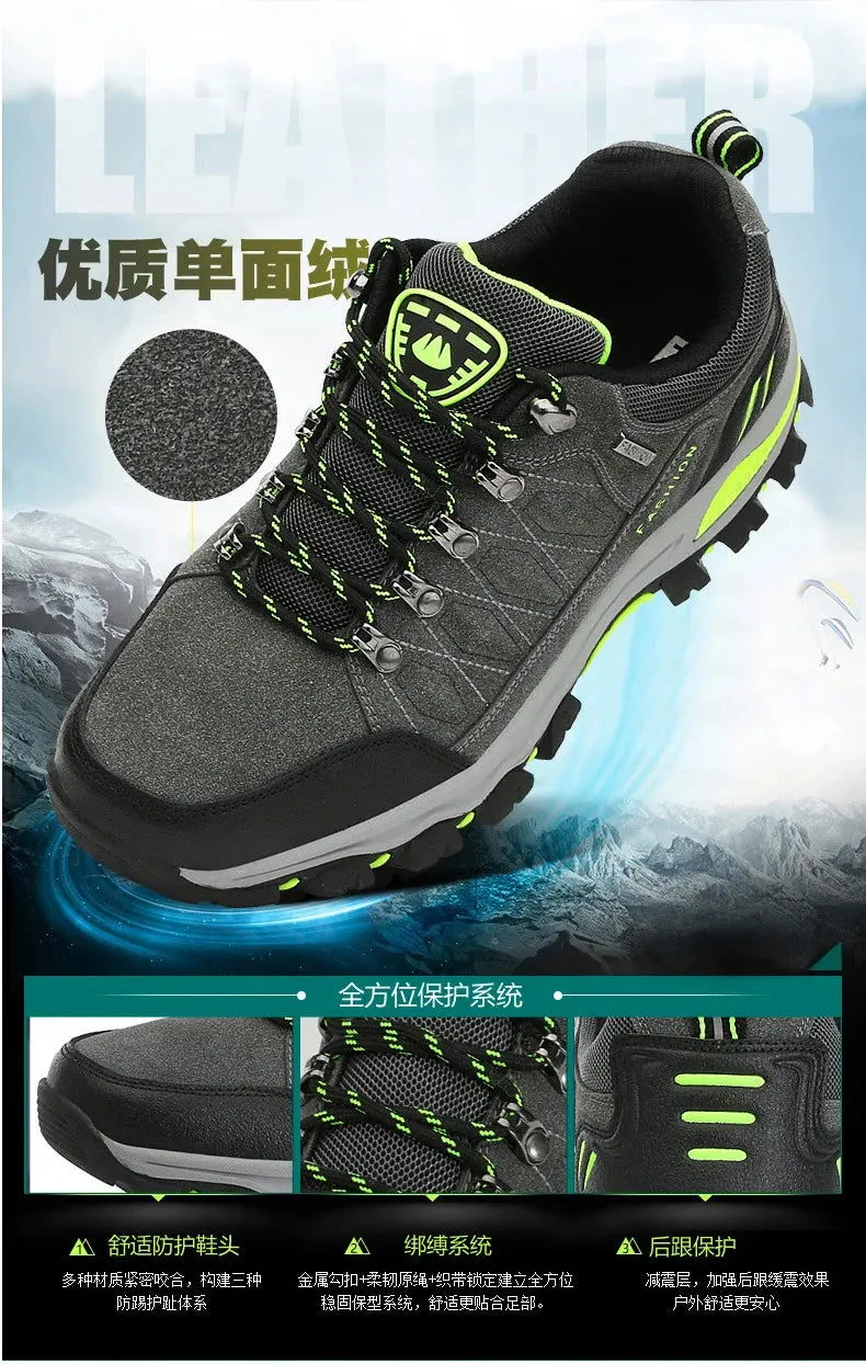 Men's Mountaineering Sports Shoes Men Non Slip Casual Shoes Outdoor Wear-resistant Shock-absorbing Comfort Lace Up Male Sneakers