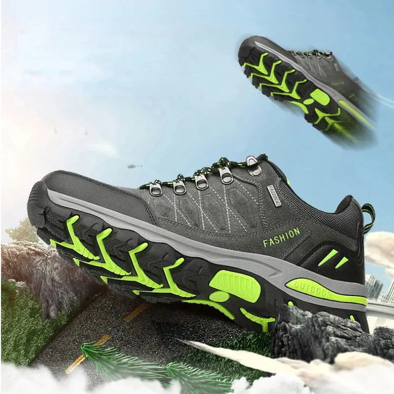 Men's Mountaineering Sports Shoes Men Non Slip Casual Shoes Outdoor Wear-resistant Shock-absorbing Comfort Lace Up Male Sneakers