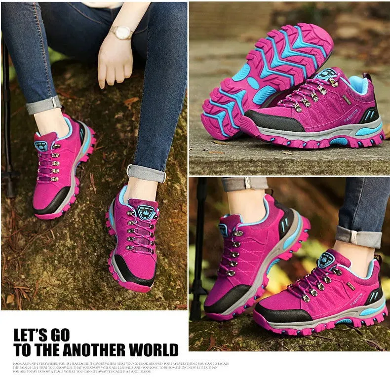Men's Mountaineering Sports Shoes Men Non Slip Casual Shoes Outdoor Wear-resistant Shock-absorbing Comfort Lace Up Male Sneakers