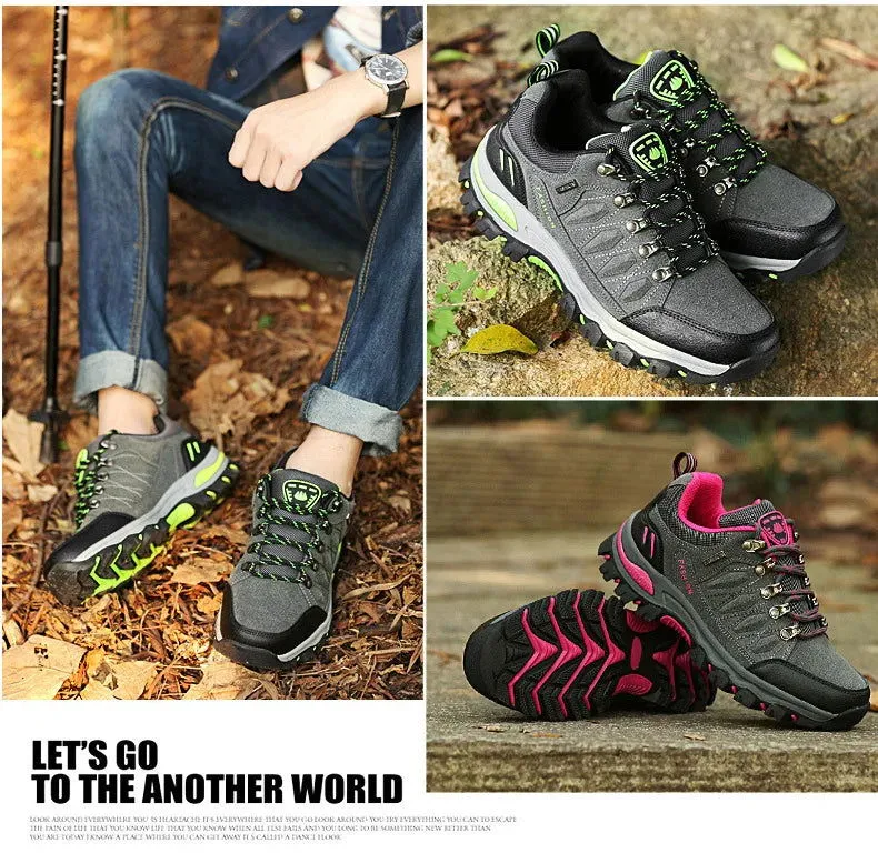 Men's Mountaineering Sports Shoes Men Non Slip Casual Shoes Outdoor Wear-resistant Shock-absorbing Comfort Lace Up Male Sneakers