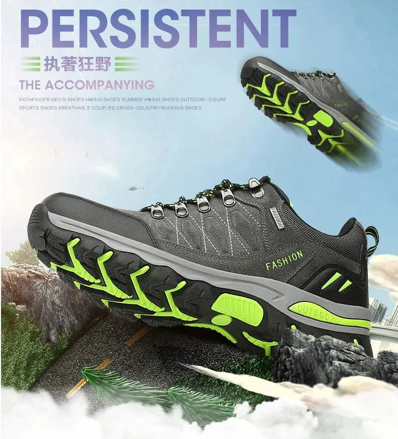 Men's Mountaineering Sports Shoes Men Non Slip Casual Shoes Outdoor Wear-resistant Shock-absorbing Comfort Lace Up Male Sneakers