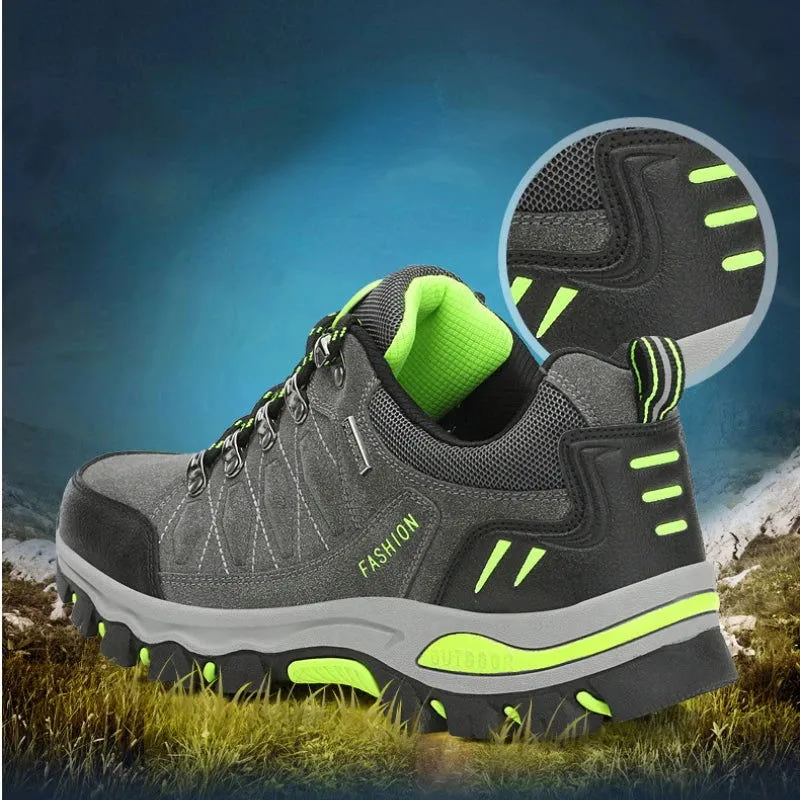 Men's Mountaineering Sports Shoes Men Non Slip Casual Shoes Outdoor Wear-resistant Shock-absorbing Comfort Lace Up Male Sneakers