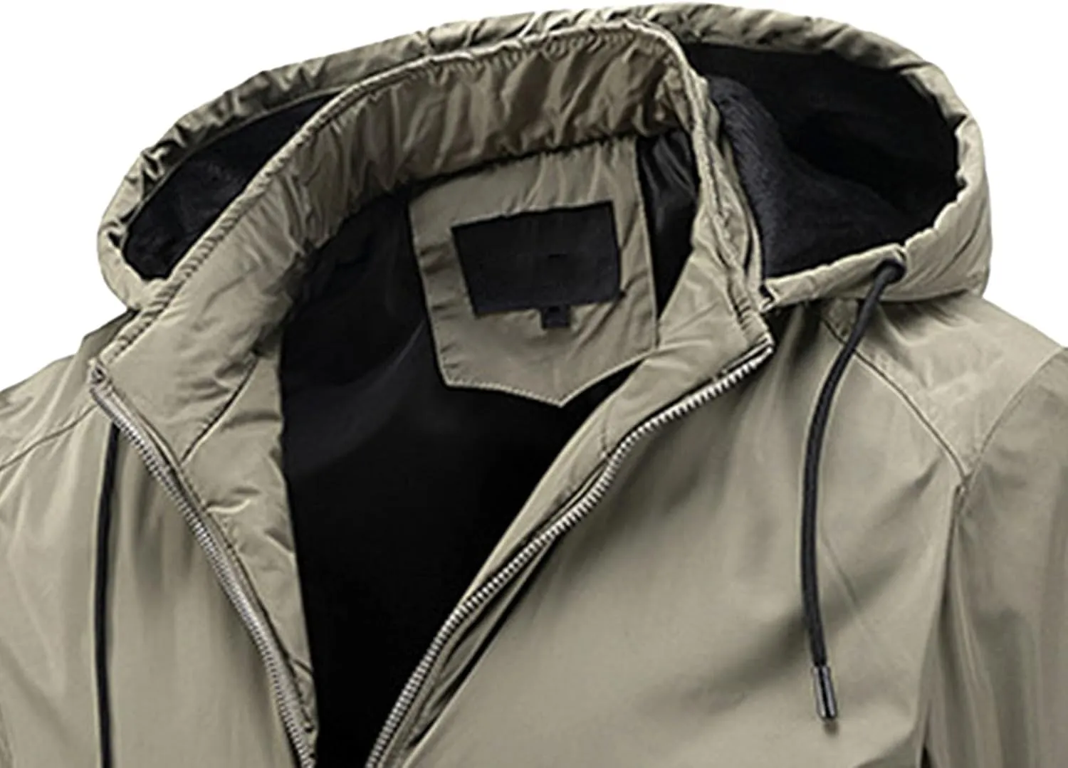 Men's Packable Hooded Bomber Jacket Lightweight Sportwear Zipper Windbreaker Business Casual Cotton Varsity Coat