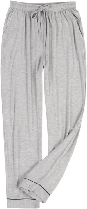 Men's Pajama Pants Soft Cotton Lightweight Lounge Pants with Pockets, Cozy Sleepwear PJ Bottoms Solid Length Pants