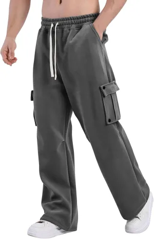 Men's Pants Stretch Cargo Joggers Sweatpants Tactical Hiking Casual with Multi Pockets Drawstring Relaxed Fit Workout