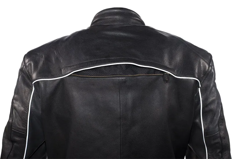 Mens Racer Jacket With Reflective Piping