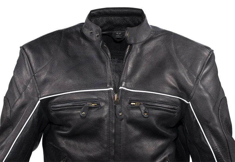 Mens Racer Jacket With Reflective Piping