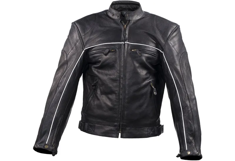 Mens Racer Jacket With Reflective Piping