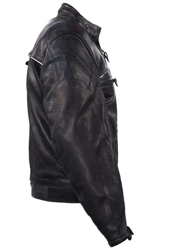 Mens Racer Jacket With Reflective Piping
