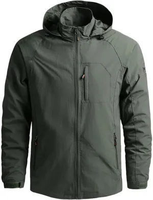 Mens Rain Jacket Waterproof Lightweight Coats Packable Shell Windbreaker Long Sleeve Raincoats Hooded Outdoor Tops