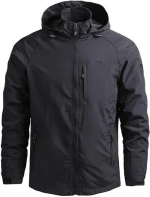 Mens Rain Jacket Waterproof Lightweight Coats Packable Shell Windbreaker Long Sleeve Raincoats Hooded Outdoor Tops