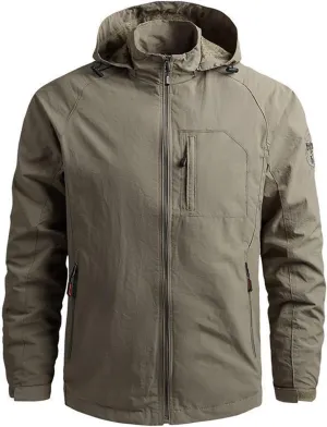Mens Rain Jacket Waterproof Lightweight Coats Packable Shell Windbreaker Long Sleeve Raincoats Hooded Outdoor Tops
