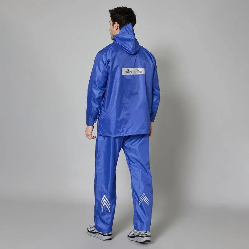 Men's Reversible Waterproof Raincoat with Pants | Includes Storage Bag | XXL | Royal Blue
