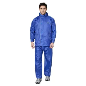 Men's Reversible Waterproof Raincoat with Pants | Includes Storage Bag | XXL | Royal Blue