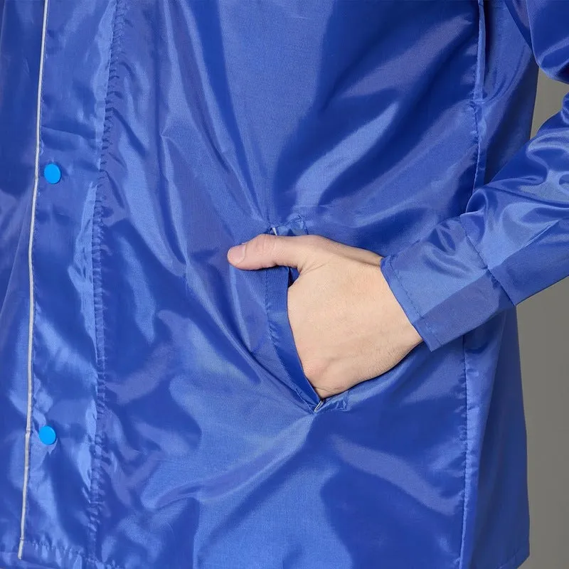 Men's Reversible Waterproof Raincoat with Pants | Includes Storage Bag | XXL | Royal Blue