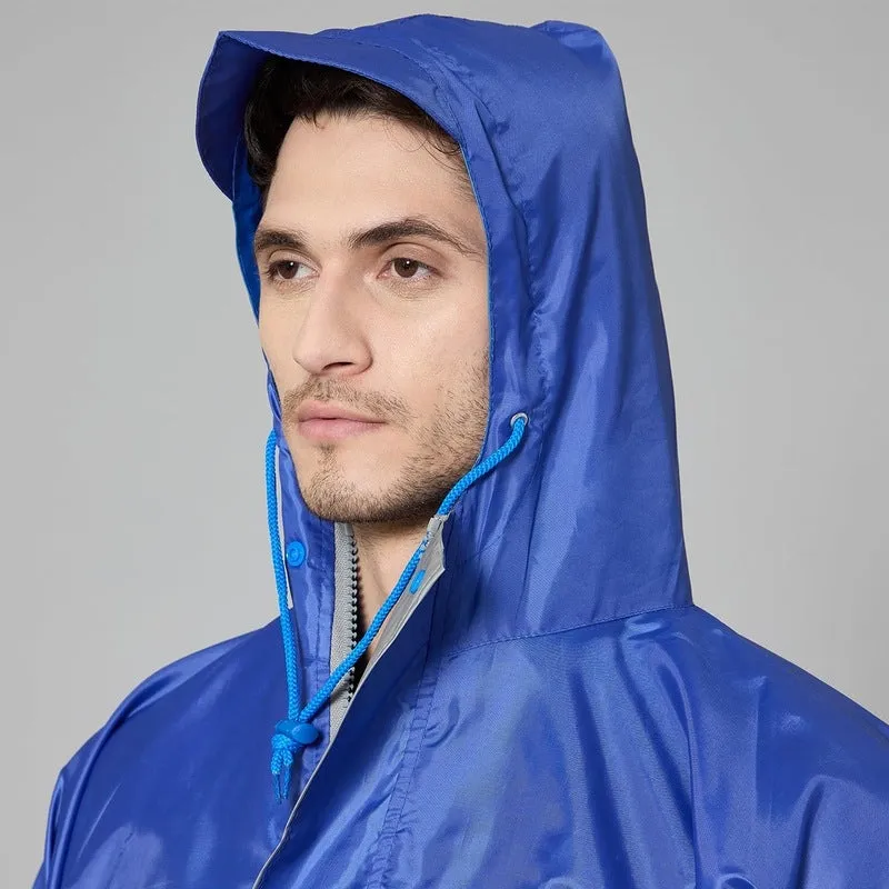 Men's Reversible Waterproof Raincoat with Pants | Includes Storage Bag | XXL | Royal Blue