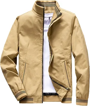 Men's Sherpa Lined Cotton Cargo Jacket Stand Collar Full Zip Fleece Jackets Winter Warm Windproof Windbreaker