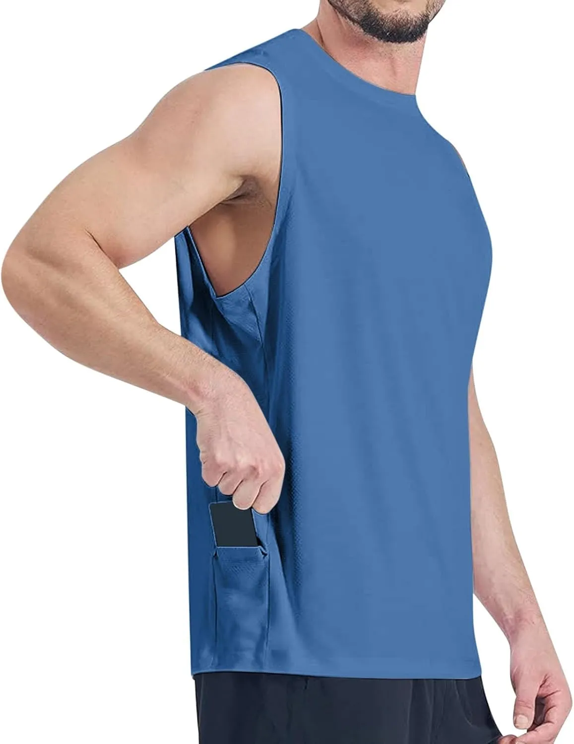 Men's Sleeveless Sun Shirts Quick Dry Tank Tops for Outdoor Sun Protection UPF 50  Athletic Gym Workout Muscle Shirts
