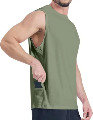 Men's Sleeveless Sun Shirts Quick Dry Tank Tops for Outdoor Sun Protection UPF 50  Athletic Gym Workout Muscle Shirts