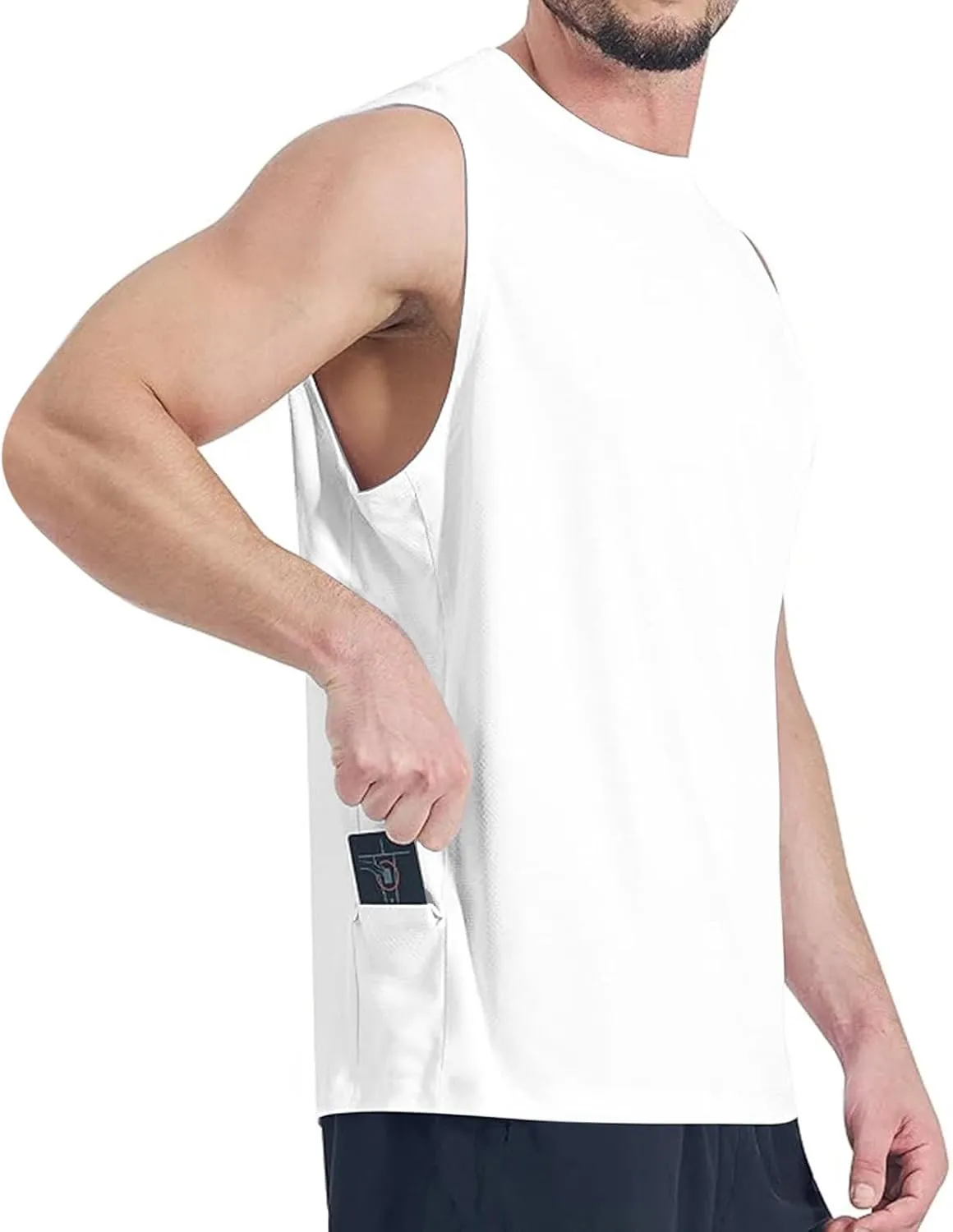 Men's Sleeveless Sun Shirts Quick Dry Tank Tops for Outdoor Sun Protection UPF 50  Athletic Gym Workout Muscle Shirts