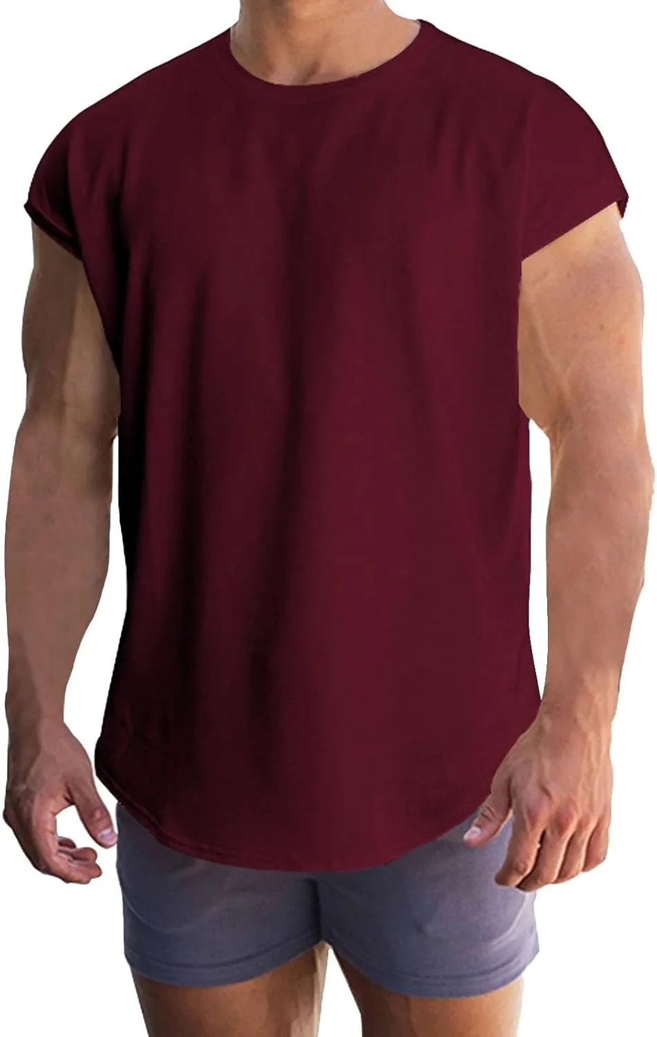 Men's Sleeveless Tank Tops Workout Athletic Muscle Cut Shirts Moisture Wicking Quick Dry Sport Big and Tall Tee Shirt