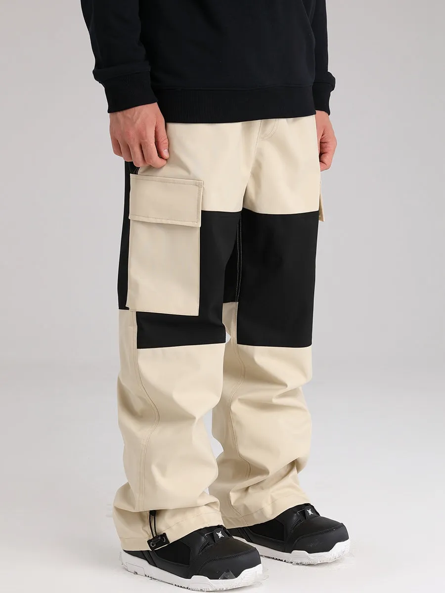Men's Snowboard Pants Color Block Design