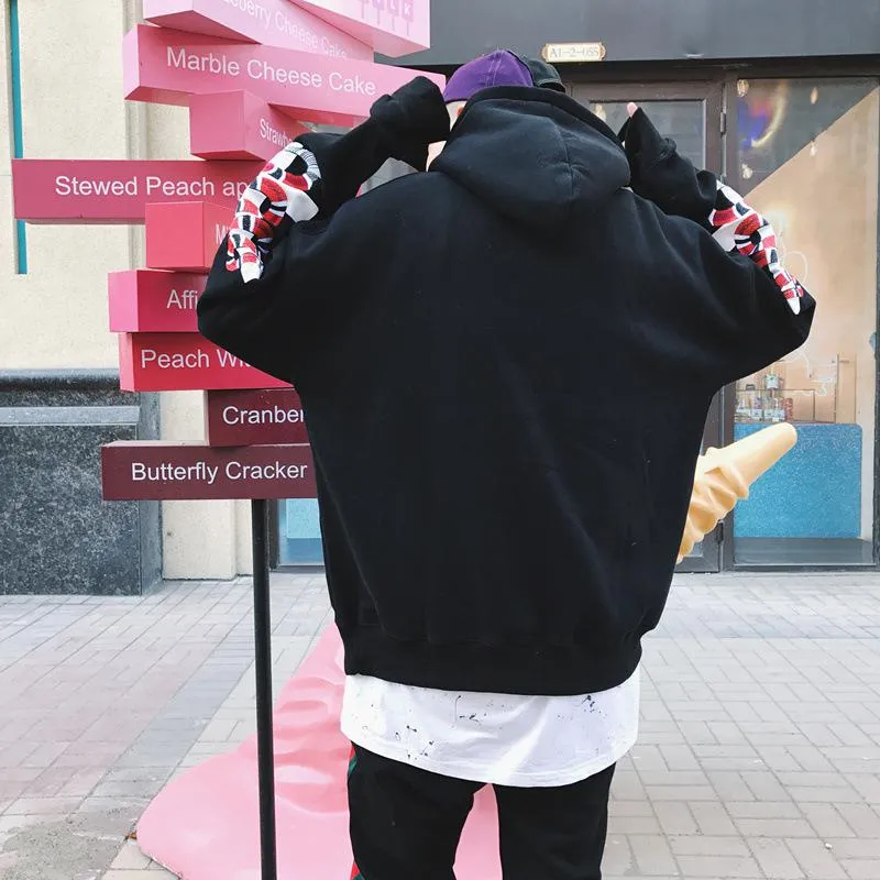 Men's Spring Hooded Sweatshirt With Print