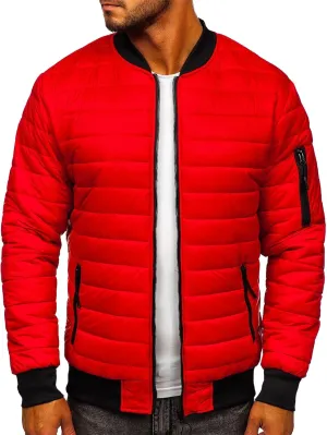 Men's Stand Collar Flight Bomber Jacket Diamond Quilted Lightweight Varsity Jackets Winter Warm Padded Outwear
