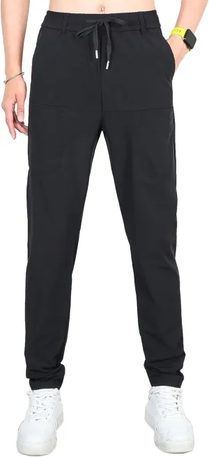 Men's Straight Leg Casual Stylish Outdoor Pants Elastic Waist Sweatpants Outdoor Pants Solid Jogging Trousers