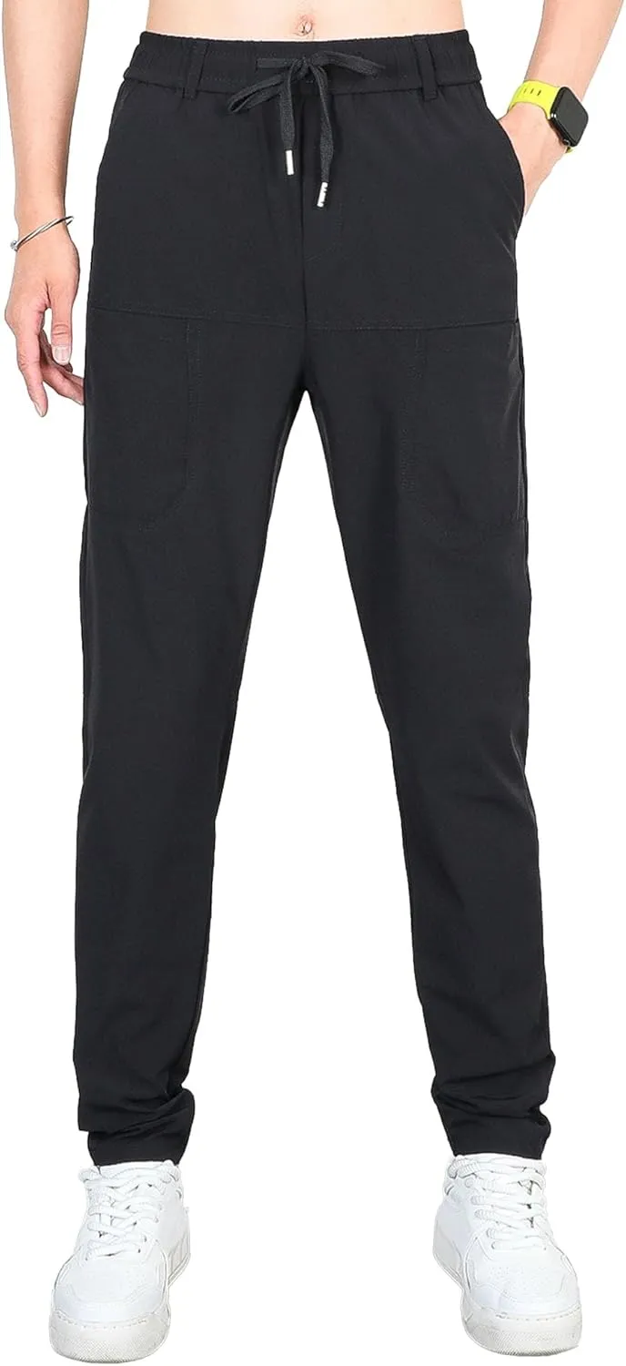 Men's Straight Leg Casual Stylish Outdoor Pants Elastic Waist Sweatpants Outdoor Pants Solid Jogging Trousers