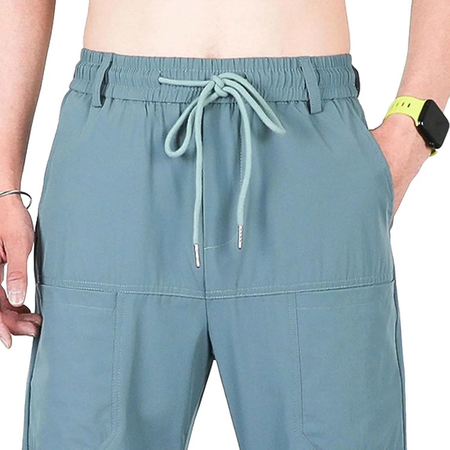 Men's Straight Leg Casual Stylish Outdoor Pants Elastic Waist Sweatpants Outdoor Pants Solid Jogging Trousers