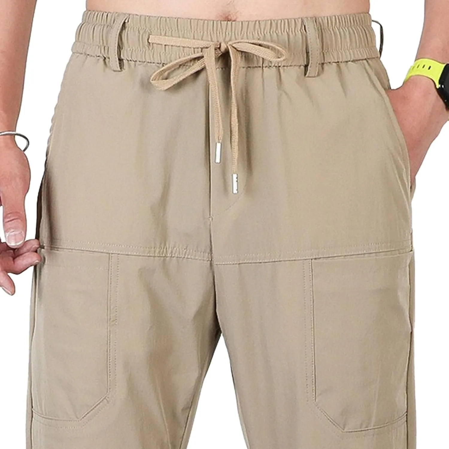 Men's Straight Leg Casual Stylish Outdoor Pants Elastic Waist Sweatpants Outdoor Pants Solid Jogging Trousers