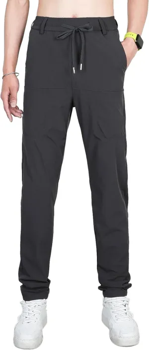 Men's Straight Leg Casual Stylish Outdoor Pants Elastic Waist Sweatpants Outdoor Pants Solid Jogging Trousers